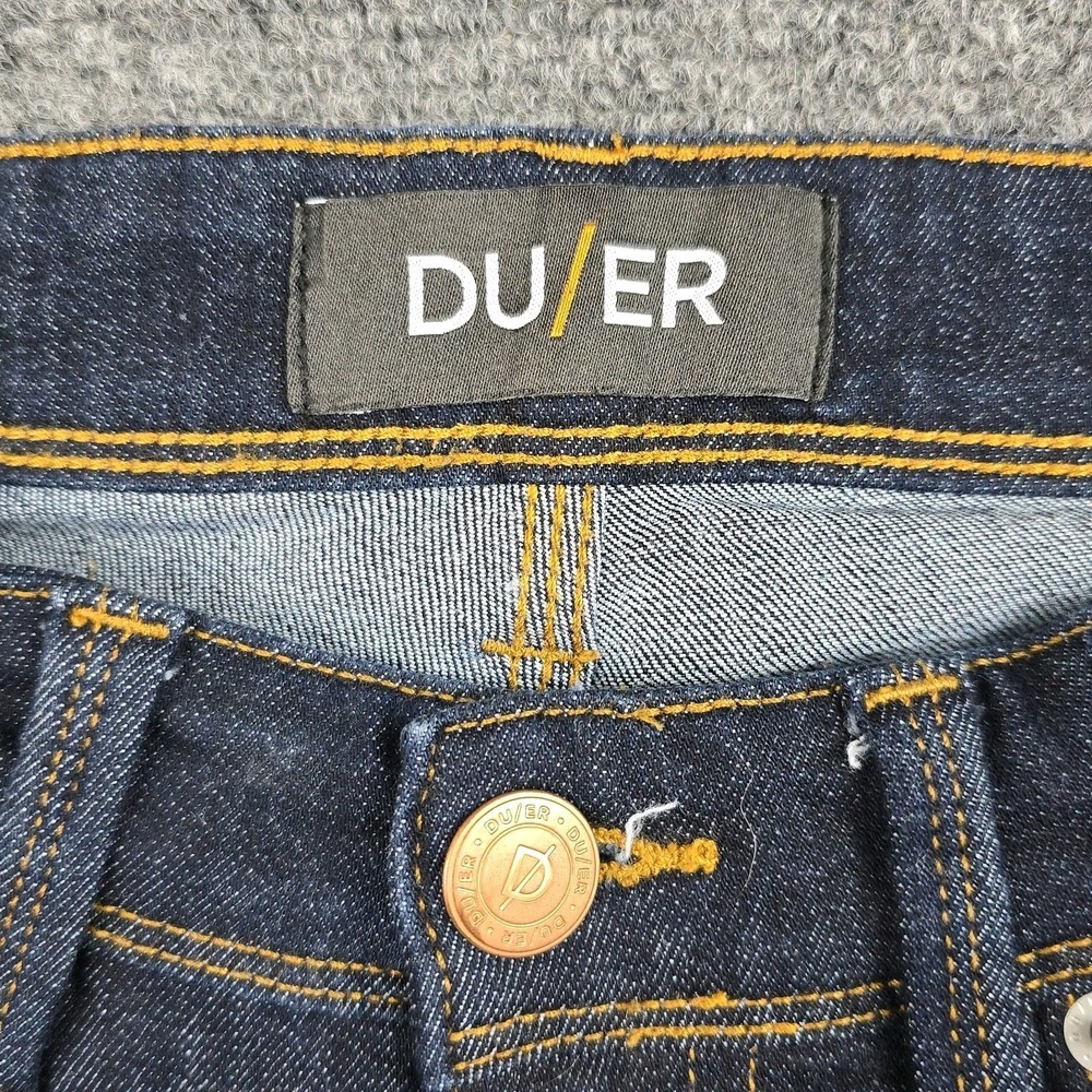 DUER Du/er Jeans Mens 30x32 L2X Relaxed Taper‎ Fit Dark Wash Stretch Denim - Picture 3 of 9